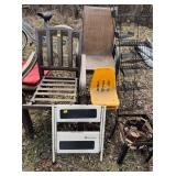 (6) Metal patio chairs, (2)sm childï¿½s chairs