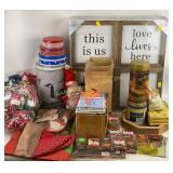 Picture frames, tins, Christmas decor, wax melts,