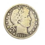1910 Barber Half Dollar Silver