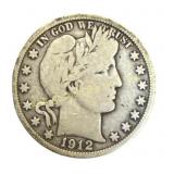 1912 Barber Half Dollar Silver