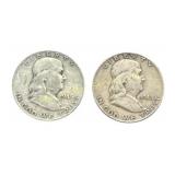 (2) 1948 Franklin half dollars silver