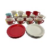 Pioneer woman salad plates & coffee mug set