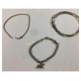 (3) sterling bracelets 17.498 grams