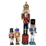 (4) nutcrackers - Soldier on a drum 24.5in tall,