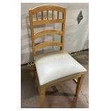Light Wood Chair with Upholstered Seat