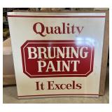 Bruning Paint metal sign 36 x 36