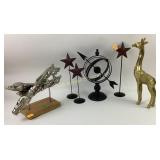 Brass toned Giraffe, silver toned metal