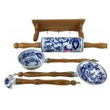 Blue Onion Made in Bavaria rolling pin, soup