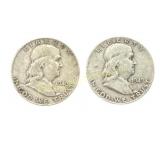 (2) 1949-D Franklin Half Dollars silver