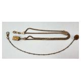(2) Victorian pocket watch fob chains