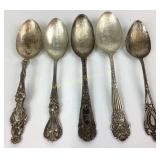(5) sterling teaspoons 99.0 grams some