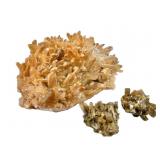 Iron calcite Quartz Crystal Cluster -619g,