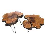 Live edge wood slab accent tables