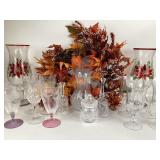 Lennox butterfly and flower etched glasses,