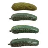 (4) Heinz pickle pins - one missing pin on back