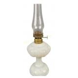 Victorian EAPG white opaque glass miniature oil