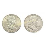 (2) Franklin Half Dollars 1961-D & 1963-D silver