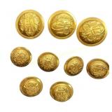 (9) Grand Army of the Republic uniform buttons
