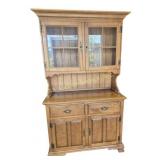 Wood Cabinet (2 piece) Glass Doors on Top & 2