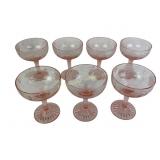 Pink Depression Glass Champagne Coupes
