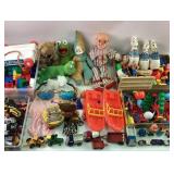 Mixed Toys and Playsets Including Plush, Cars, Blo