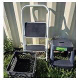 Safety Folding Step Stool, 2 Step Plastic Stool