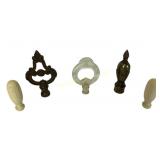 lamp finials vintage: Metal, celluloid & lucite