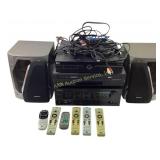 Pioneer Stereo Receiver, Panasonic Speakers, Remot