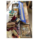 Coach purse, worn, napkins, runners, and