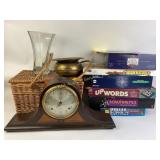 Hoosier glass 4041 hexagonal vase, brass