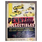 Pennzoil collectibles sign, cracked, corners