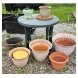 Plastic Patio Table and Planters