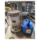 HeatMate kerosene heater, kerosene fuel can