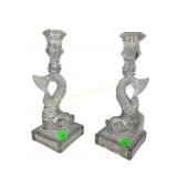 Early pressed glass dolphin