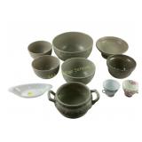 Ceramic Bowls, English Bone China Cups, and Porcel