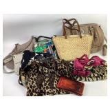 Purses: straw flamingo, leopard print , zebra