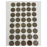 (40) US Buffalo Nickels illegible dates