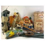Bird Feeders, Seasonal Decor, Straw Bale, and Gard