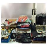 Assorted Clothing, Shoes, Collectibles, Jars, Calc