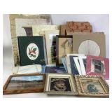 Art:  pair of Framed Cherry Jeffe Huldah 1950s