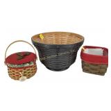 Longaberger Basket planter with liner, holly