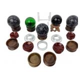 Three (3) Merlinite Mystic tumbled spheres.  Two