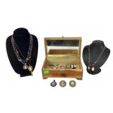 Costume jewelry:  cameo necklaces.  Cameo