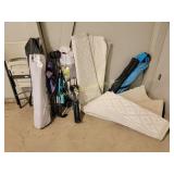 Bag chairs, area rug - heavily stained 8ft x