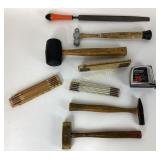 Craftsman 25 foot tape measure, rubber mallet,