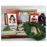 Christmas decorations:  lighted wreath