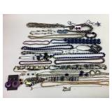 Costume jewelry: statement necklaces, earrings