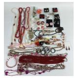 Costume jewelry: statement owlnecklace, earrings