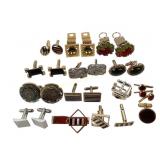 Costume jewelry cuff links: watermelon lava rock,