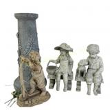 Decorative Cement Garden Statues and Vase